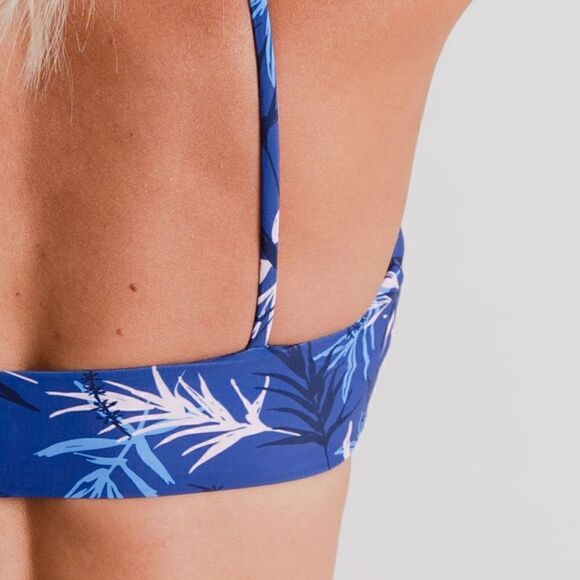 NWT: Scoop Bikini Tops in Blue Palm and Light Pink in Small - Picture 9 of 16